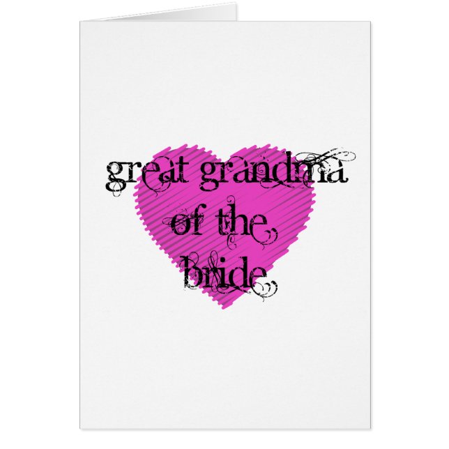 Great Grandma of the Bride Cards (Front)