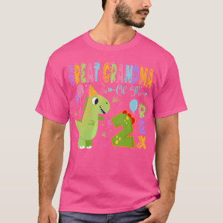 Great Grandma Of The Two Rex 2Nd Birthday Dinosaur T-Shirt
