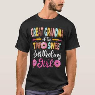 Great Grandma Of The Two Sweet Birthday Girl Donut T-Shirt