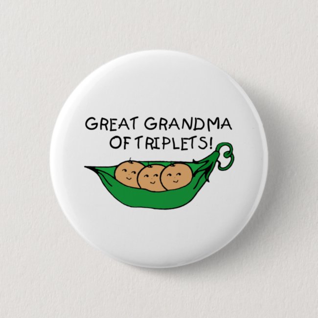 Great Grandma of Triplets Pinback Button