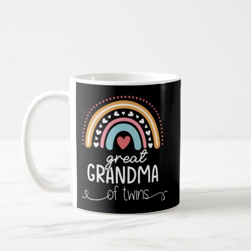 Great Grandma Of Twins For New Grandma Rainbow Coffee Mug