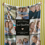 Great Grandma Personalized Photo Collage Modern  Fleece Blanket<br><div class="desc">This black personalized "World's Greatest Great Grandma" 8-photo collage blanket features a simple heart, accompanied by elegant handwritten script typography and the name of beloved grandchildren. An ideal and heartwarming gift for your great grandmother on special occasions like Mother's Day, Christmas, or birthdays. Customize it with photos of favorite grandkids...</div>