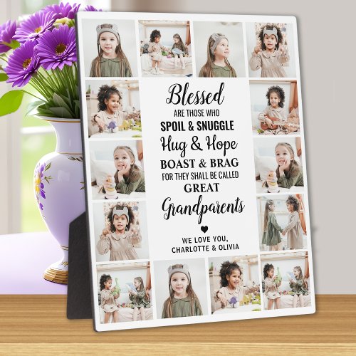 Great Grandma Personalized Poem Photo Collage Plaque