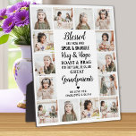 Great Grandma Personalized Poem Photo Collage Plaque<br><div class="desc">Celebrate your great grandparents with a custom photo collage plaque. This unique grandparents quote plaque is the perfect gift whether its a birthday, Grandparents day or Christmas. We hope your special keepsake great grandma plaque will become a treasured keepsake for years to come. . Quote " Blessed are those who...</div>