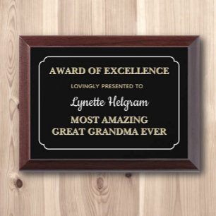 Great Grandma! Personalized Special Award plaque