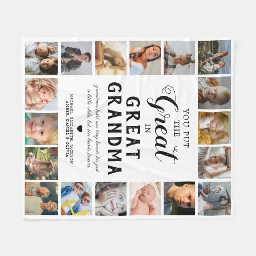 Great Grandma Photo Fleece Blanket Zazzle