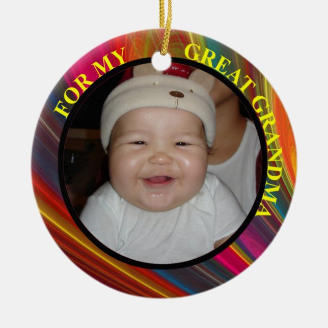 Great Grandma Photo Gift Tag & Ornament (Front)