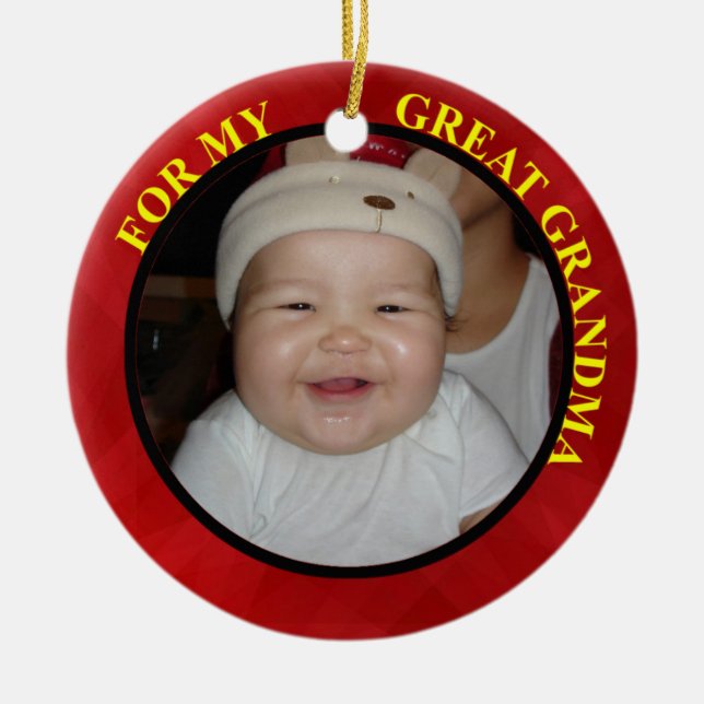 Great Grandma Photo Gift Tag & Ornament (Front)