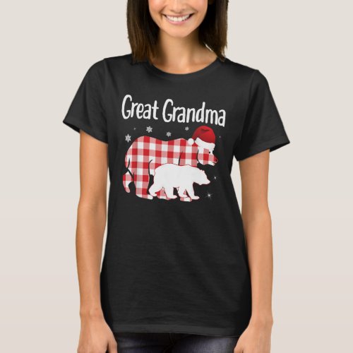 Great Grandma Red Plaid Bear Matching Family Chris T_Shirt