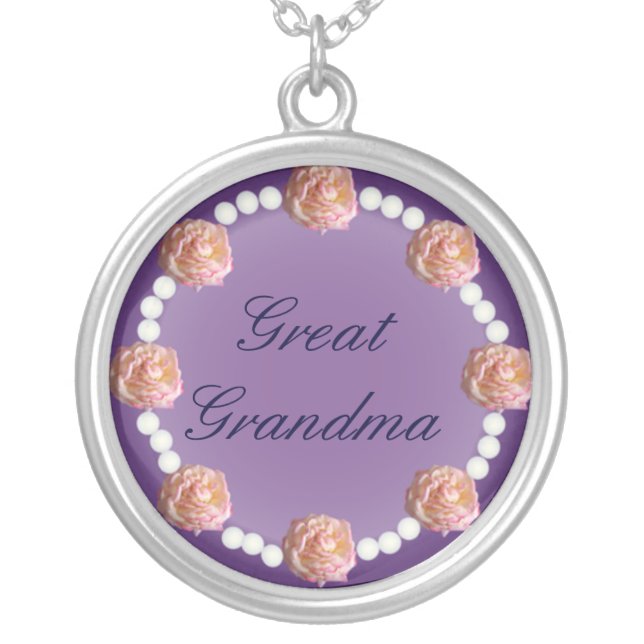 Great Grandma Roses and Pearls Necklace (Front)