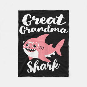 Great Grandma Shark Funny Mother's Day  Fleece Blanket