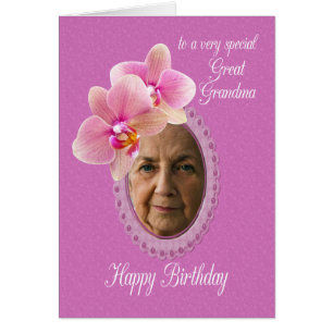 Great Grandma Special Birthday Wishes Orchids Cards