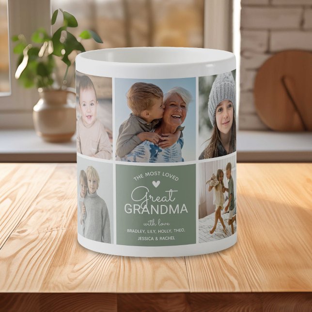 GREAT GRANDMA 'the most loved' Photo Collage Coffee Mug (Creator Uploaded)
