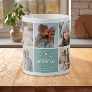 GREAT GRANDMA 'the most loved' Photo Collage Coffee Mug