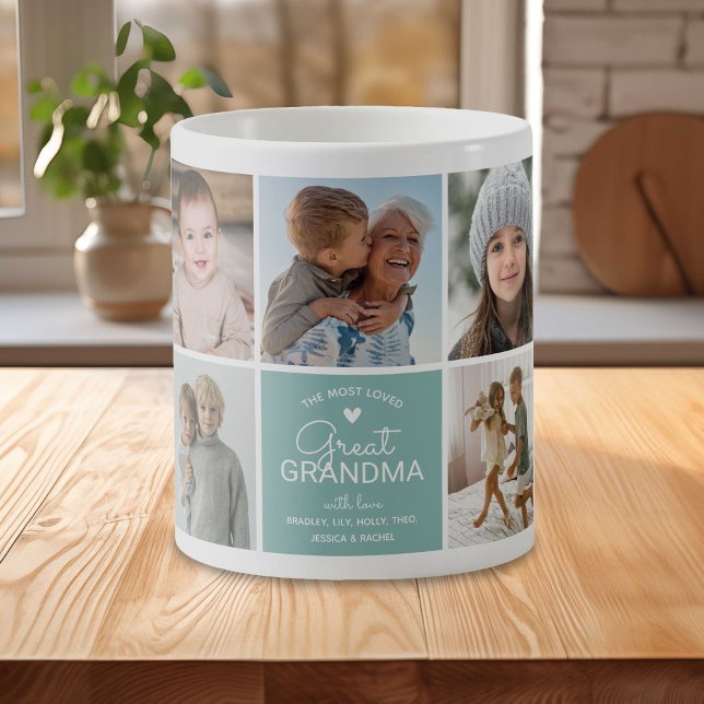 GREAT GRANDMA 'the most loved' Photo Collage Coffee Mug (Creator Uploaded)