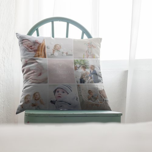 GREAT GRANDMA the most loved Photo Collage Throw Throw Pillow