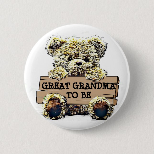 Great Grandma to Be Baby Shower Button (Front)
