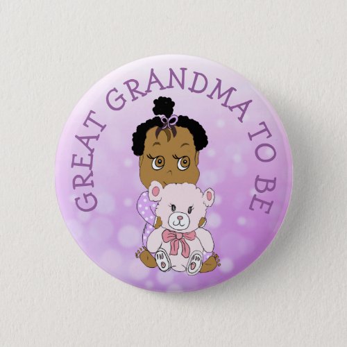 Great Grandma to Be Baby Shower Button