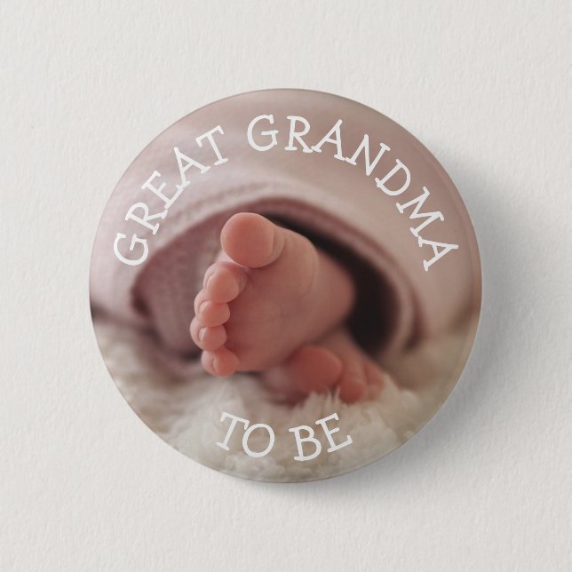 Great Grandma to be Baby Shower button (Front)
