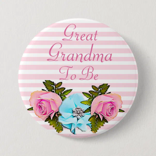 Great Grandma to be Baby Shower button | Zazzle