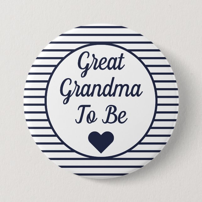 Great Grandma To Be Baby Shower Button (Front)