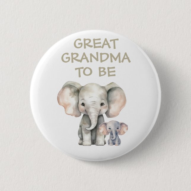Great Grandma to be Baby Shower Button Wild One (Front)