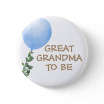 Great Grandma to be Blue Balloon Baby Shower Button
