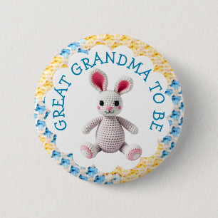 Great Grandma to Be Boy's Baby Shower Button