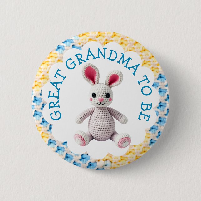 Great Grandma to Be | Boy's Baby Shower Button (Front)