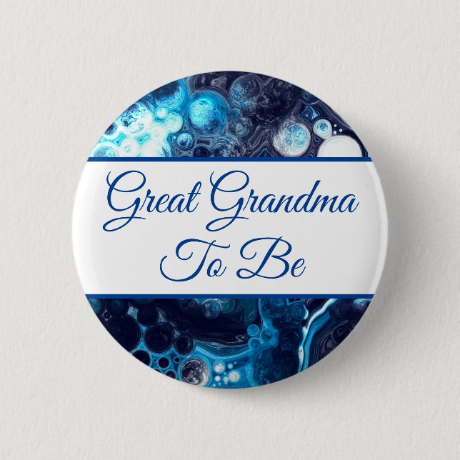 Great Grandma To Be | Boy's Baby Shower   Button (Front)