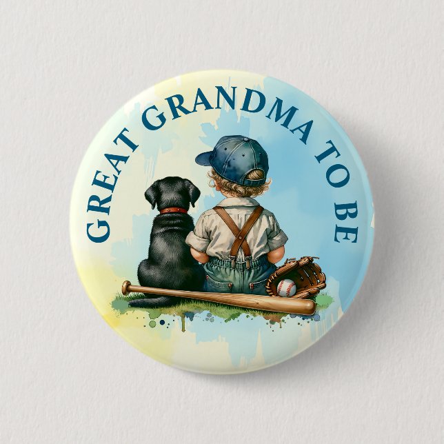 Great Grandma To Be | Cute Baby Shower  Button (Front)