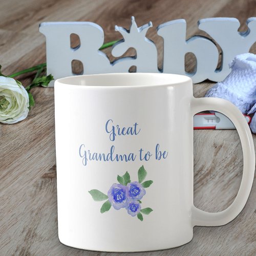 Great Grandma to Be New Baby Boy Brewing Blue Coffee Mug