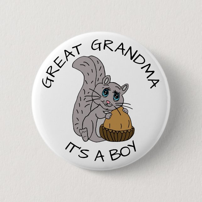 Great Grandma to be Raccoon Baby Shower  Button (Front)