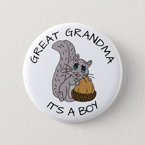Great Grandma to be Raccoon Baby Shower  Button