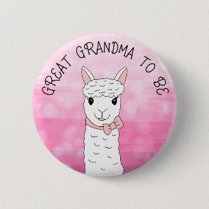 Great Grandma To Be with Pink Bow Button
