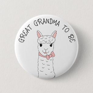 Great Grandma To Be with Pink Bow Button