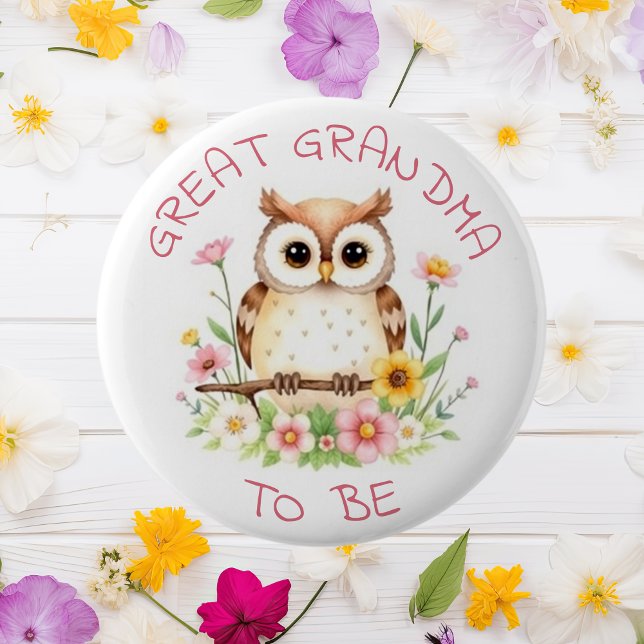 Great Grandma to be | Woodland  Baby Shower  Button (Creator Uploaded)