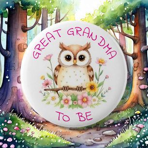 Great Grandma to be Woodland Baby Shower Button