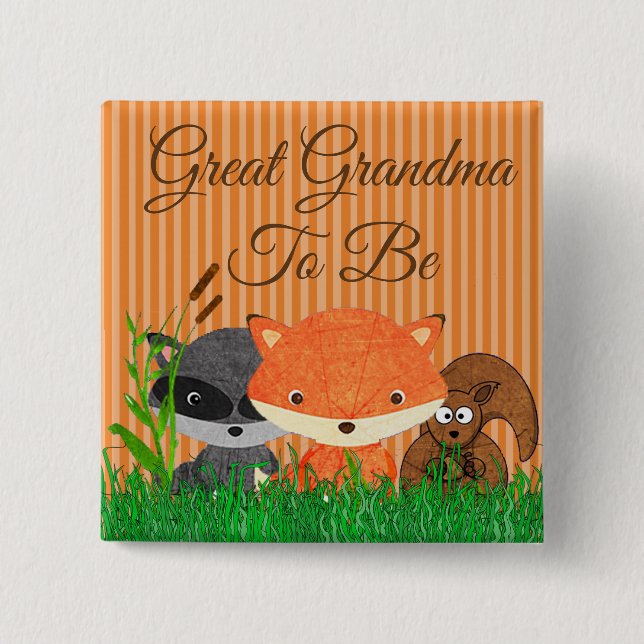 Great Grandma to be Woodland Creature  Pin (Front)