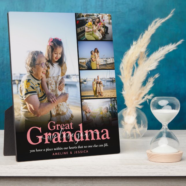 Great Grandma 'We Love You' 5 Photo Collage Plaque (Side)