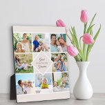 Great Grandma We Love You 8 Photo Collage Cream Plaque<br><div class="desc">Stylish photo plaque for your great grandma. Upload 8 of your favorite photos and these will be displayed in square / instagram format in a simple grid style photo collage. The wording in the middle reads "Great Grandma .. we love you". It has a neutral color palette of cream, white...</div>