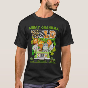 Great Grandma Wild Zoo Theme Birthday Truck Safari T-Shirt