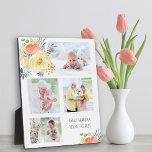 Great Grandma You're The Best 4 Photo Floral Plaque<br><div class="desc">Create your own photo plaque with four of your favorite pictures for your great grandma. The photo template is set up for you to add your photos, which are displayed in landscape and square instagram format. The design features a feminine watercolor bouquet with flowers and foliage in shades of peach,...</div>