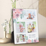 Great Grandma You're The Best 4 Photo Pink Flower Plaque<br><div class="desc">Create your own photo plaque with four of your favorite pictures for your great grandma. The photo template is set up for you to add your photos, which are displayed in landscape and square instagram format. The pretty design features delicate watercolor flowers in shades of pink and mauve. The wording...</div>