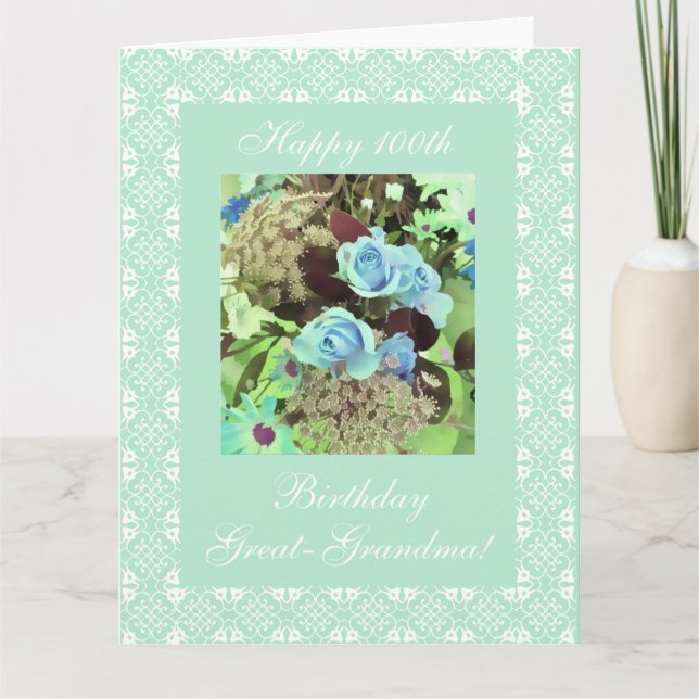 Great-grandma's 100th birthday LARGE Card (Front)