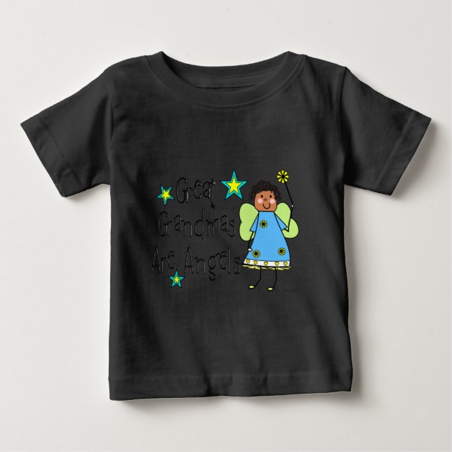 Great Grandmas Are Angels Gifts (Afro-American) Baby T-Shirt (Front)