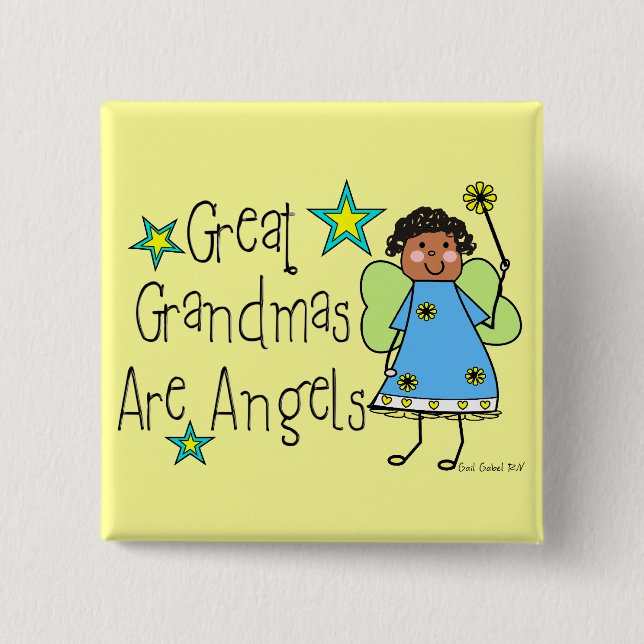 Great Grandmas Are Angels Gifts (Afro-American) Pinback Button (Front)