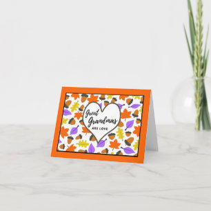 Great Grandmas Are Love Autumn Birthday Leaves Card