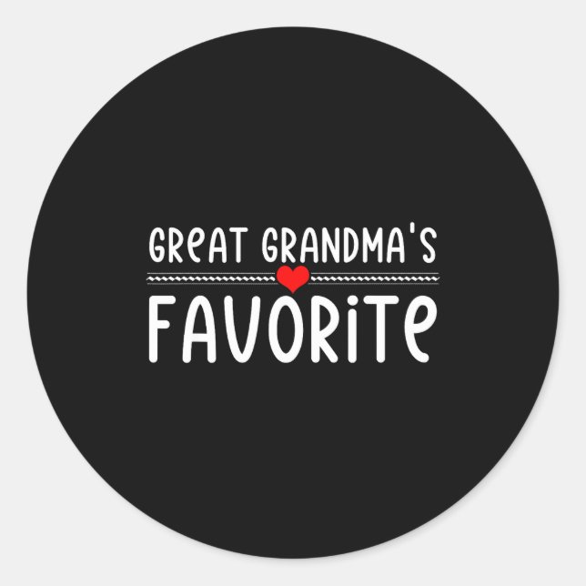 Great Grandmas Favorite  Classic Round Sticker (Front)