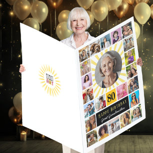 Great Grandmother Big Happy Birthday Photo Collage Card
